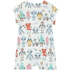 Baby Boys White Robots Romper, 1, hi-res